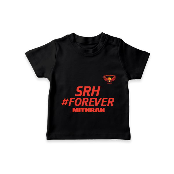 SRH #Forever - Make Every Match Day Special With Our Customized IPL-Themed T-Shirt For Kids With Name - BLACK - 0-5 Months Old (Chest 17")