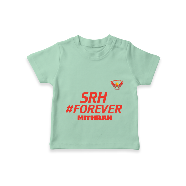 SRH #Forever - Make Every Match Day Special With Our Customized IPL-Themed T-Shirt For Kids With Name - MINT GREEN - 0-5 Months Old (Chest 17")