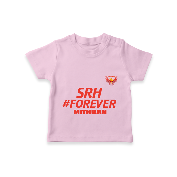 SRH #Forever - Make Every Match Day Special With Our Customized IPL-Themed T-Shirt For Kids With Name - PINK - 0-5 Months Old (Chest 17")