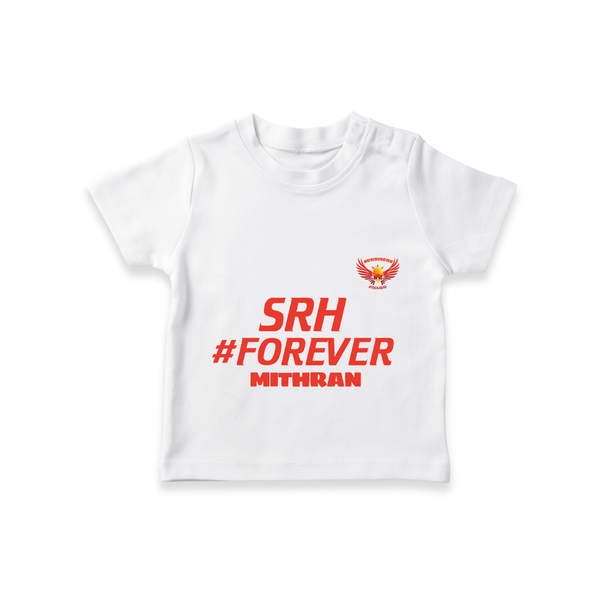 SRH #Forever - Make Every Match Day Special With Our Customized IPL-Themed T-Shirt For Kids With Name - WHITE - 0-5 Months Old (Chest 17")
