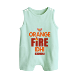Orange Fire Idhi - Make Every Match Day Special With Our Customized IPL-Themed Romper Suit For Babies With Name - MINT GREEN - 0 - 5 Months Old (Chest 18")