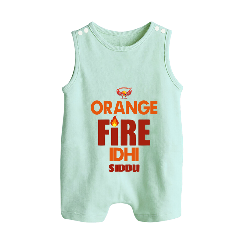 Orange Fire Idhi - Make Every Match Day Special With Our Customized IPL-Themed Romper Suit For Babies With Name - MINT GREEN - 0 - 5 Months Old (Chest 18")