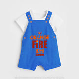 Orange Fire Idhi - Make Every Match Day Special With Our Customized IPL-Themed Dungaree For Kids With Name - COBALT BLUE - 0 - 5 Months Old (Chest 18")