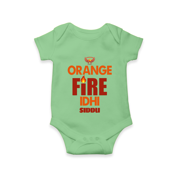 Orange Fire Idhi - Make Every Match Day Special With Our Customized IPL-Themed Romper For Babies With Name - GREEN - 0 - 3 Months Old (Chest 16")