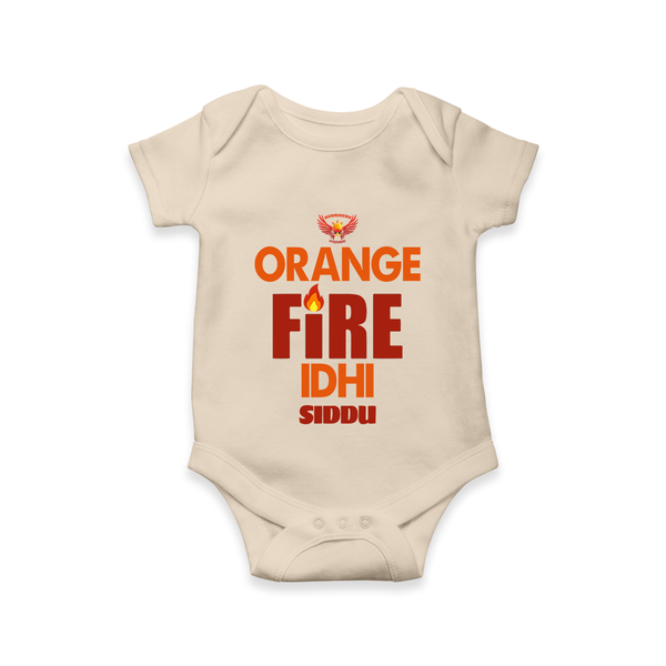 Orange Fire Idhi - Make Every Match Day Special With Our Customized IPL-Themed Romper For Babies With Name - IVORY - 0 - 3 Months Old (Chest 16")