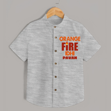 Orange Fire SHIRT – Bold Cricket Fan Edition - GREY - 0 - 6 Months Old (Chest 23")