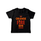 Orange Fire Idhi - Make Every Match Day Special With Our Customized IPL-Themed T-Shirt For Kids With Name - BLACK - 0-5 Months Old (Chest 17")