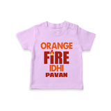 Orange Fire TSHIRT – Bold Cricket Fan Edition - LILAC - 0-5 Months Old (Chest 17")