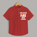 Orange Fire SHIRT – Bold Cricket Fan Edition - RED - 0 - 6 Months Old (Chest 23")