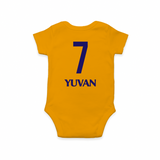 CSK IPL  Jersey Inspired Romper - Customized IPL-Themed Romper For Babies With Baby Name