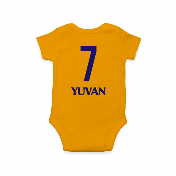 CSK IPL  Jersey Inspired Romper - Customized IPL-Themed Romper For Babies With Baby Name