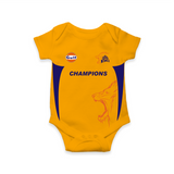 CSK IPL  Jersey Inspired Romper - Customized IPL-Themed Romper For Babies With Baby Name