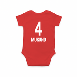 PBKS IPL  Jersey Inspired Romper - Customized IPL-Themed Romper For Babies With Baby Name