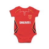 PBKS IPL  Jersey Inspired Romper - Customized IPL-Themed Romper For Babies With Baby Name