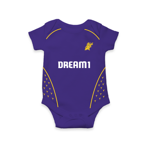 KKR IPL  Jersey Inspired Romper - Customized IPL-Themed Romper For Babies With Baby Name (Copy)