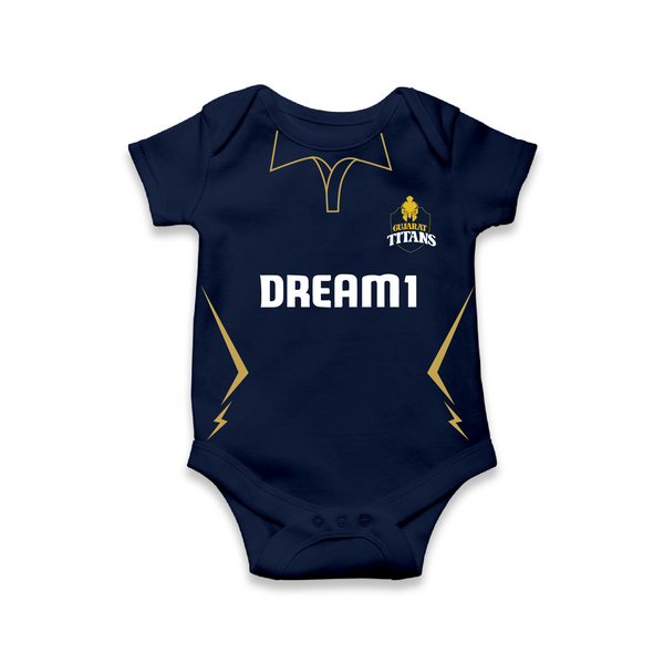 GT IPL  Jersey Inspired Romper - Customized IPL-Themed Romper For Babies With Baby Name