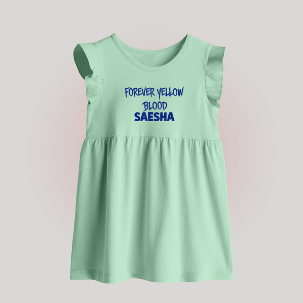 Yellow Vibes Forever BABY FROCK – Fan Edition - MINT GREEN - 0 - 3 Months Old (Chest 17")