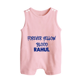 Yellow Vibes Forever BUTTON ROMPER – Fan Edition - BABY PINK - New Born (Chest 18")