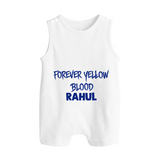 Yellow Vibes Forever BUTTON ROMPER – Fan Edition - WHITE - New Born (Chest 18")