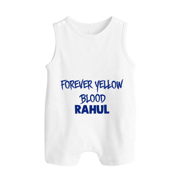 Yellow Vibes Forever BUTTON ROMPER – Fan Edition - WHITE - New Born (Chest 18")
