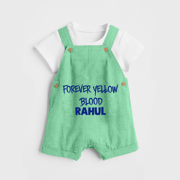 Yellow Vibes Forever DUNGAREE – Fan Edition - GREEN - 0 - 5 Months Old (Chest 18")