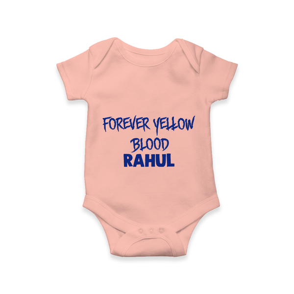 Yellow Vibes Forever Baby Romper – Fan Edition - PEACH - New Born (Chest 14")