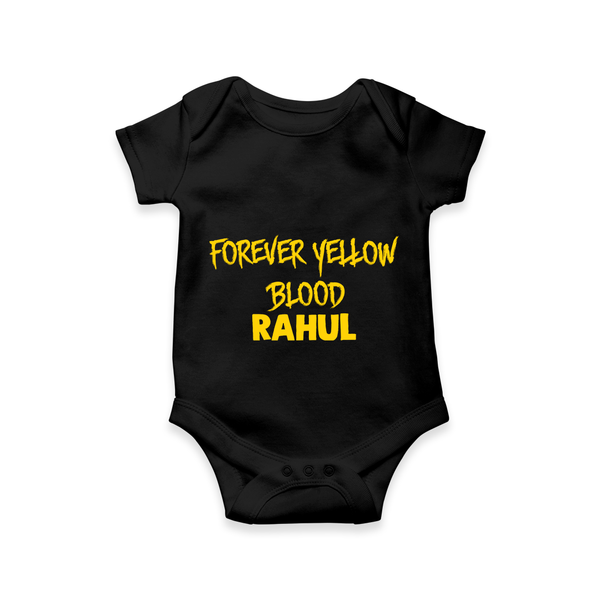 Yellow Vibes Forever Baby Romper – Fan Edition - BLACK - New Born (Chest 14")