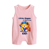 Little Champ of Yellow Army BUTTON ROMPER - BABY PINK - New Born (Chest 18")