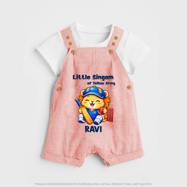 Little Champ of Yellow Army DUNGAREE - PEACH - 0 - 5 Months Old (Chest 18")
