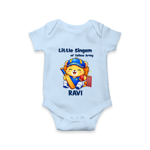 Little Champ of Yellow Army Baby Romper - BABY BLUE - New Born (Chest 14")