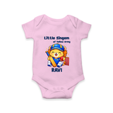 Little Champ of Yellow Army Baby Romper - BABY PINK - New Born (Chest 14")