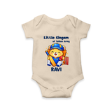 Little Champ of Yellow Army Baby Romper - IVORY - New Born (Chest 14")