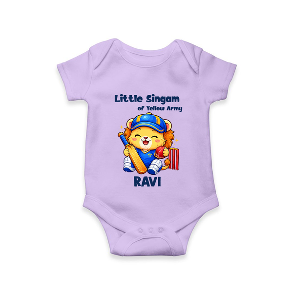 Little Champ of Yellow Army Baby Romper - LILAC - New Born (Chest 14")