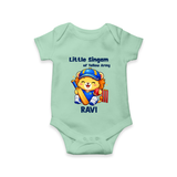 Little Champ of Yellow Army Baby Romper - MINT GREEN - New Born (Chest 14")