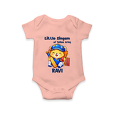 Little Champ of Yellow Army Baby Romper - PEACH - New Born (Chest 14")