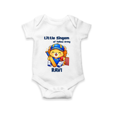 Little Champ of Yellow Army Baby Romper - WHITE - New Born (Chest 14")