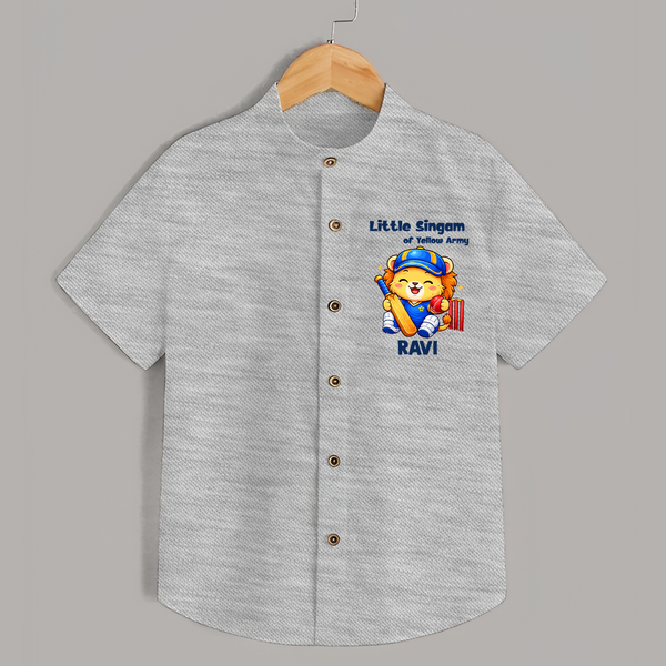 Little Champ of Yellow Army SHIRT - GREY - 0 - 6 Months Old (Chest 23")