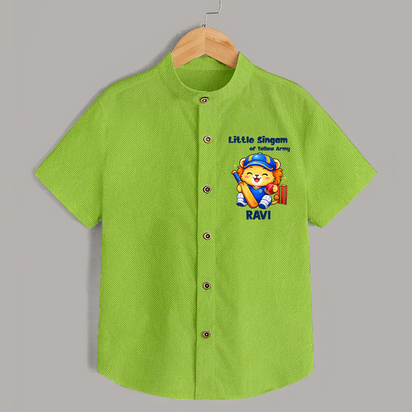 Little Champ of Yellow Army SHIRT - LIME GREEN - 0 - 6 Months Old (Chest 23")
