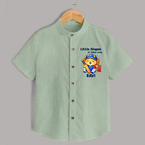 Little Champ of Yellow Army SHIRT - MINT GREEN - 0 - 6 Months Old (Chest 23")