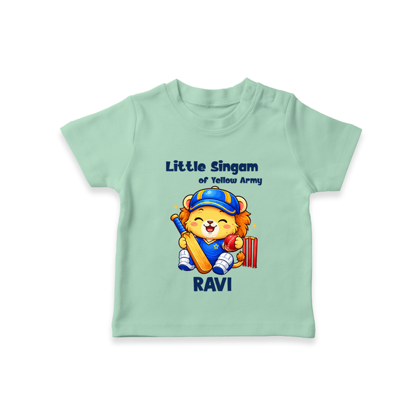 Little Champ of Yellow Army TSHIRT - MINT GREEN - 0-5 Months Old (Chest 17")