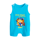 Little Champ of Yellow Army BUTTON ROMPER - SKY BLUE - New Born (Chest 18")