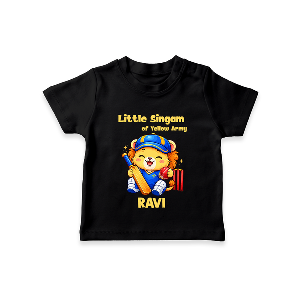 Little Champ of Yellow Army TSHIRT - BLACK - 0-5 Months Old (Chest 17")