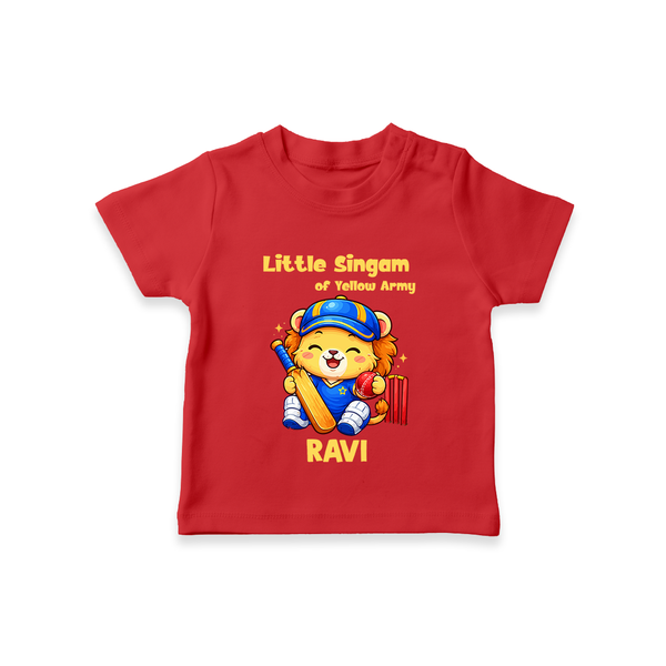 Little Champ of Yellow Army TSHIRT - RED - 0-5 Months Old (Chest 17")
