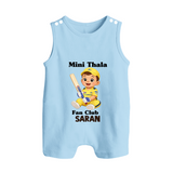 Little Captain BUTTON ROMPER – Cricket Fan Outfit - BABY BLUE - New Born (Chest 18")