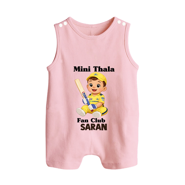 Little Captain BUTTON ROMPER – Cricket Fan Outfit - BABY PINK - New Born (Chest 18")