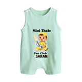 Little Captain BUTTON ROMPER – Cricket Fan Outfit - MINT GREEN - New Born (Chest 18")