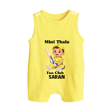 Little Captain BUTTON ROMPER – Cricket Fan Outfit - PASTEL YELLOW - New Born (Chest 18")