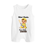 Little Captain BUTTON ROMPER – Cricket Fan Outfit - WHITE - New Born (Chest 18")