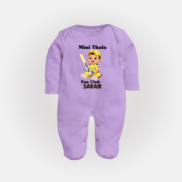 Little Captain FULL BODY SUIT – Cricket Fan Outfit - LILAC - New Born (Chest 7.5")