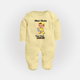 Little Captain FULL BODY SUIT – Cricket Fan Outfit - PASTEL YELLOW - New Born (Chest 7.5")